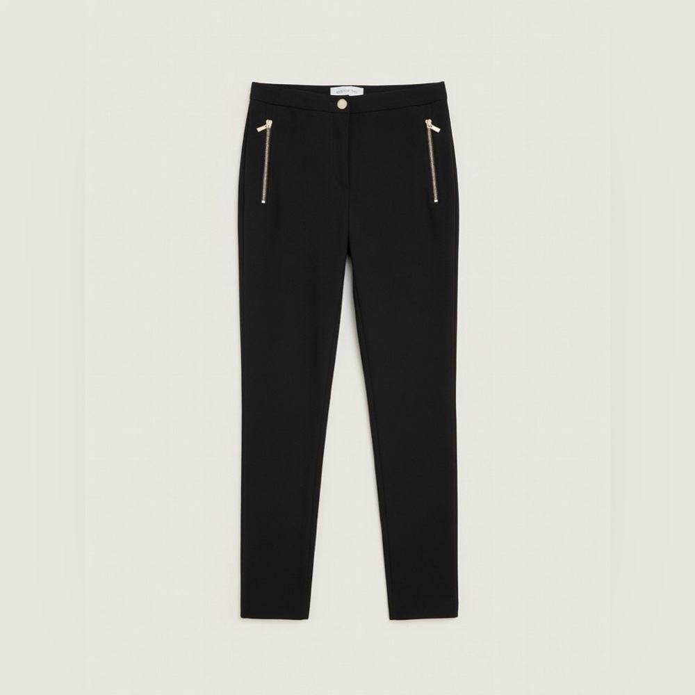 Calvin Klein Black Skinny Pants with Gold Zippers